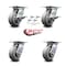 Service Caster 5 Inch Thermoplastic Caster Set with Roller Bearing 4 Swivel Lock and 2 Brake SCC-35S520-TPRRF-SLB-BSL-2-BSL-2 - alternate 2